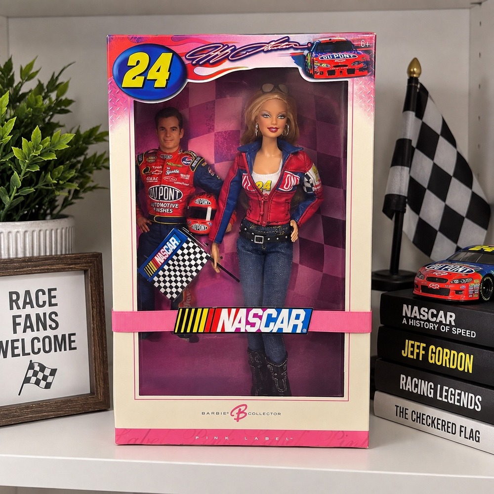 Mattel Jeff Gordon NASCAR Barbie Doll Pink Label Collector Edition K7905 2006